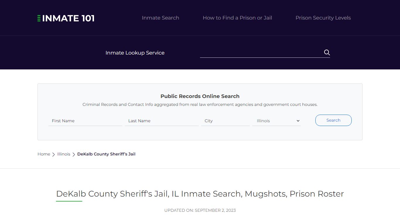 DeKalb County Sheriff's Jail, IL Inmate Search, Mugshots, Prison Roster
